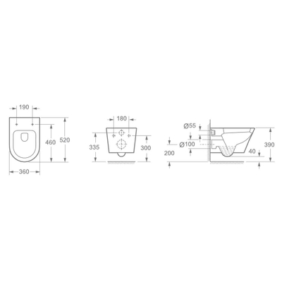 Wiesbaden Vesta hangtoilet – verdekte bevestiging – diepte 52 cm – glans wit
