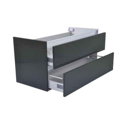 Wiesbaden Vision Meuble sous vasque avec 2 tiroirs 100 x 46 cm gris laqué brillant