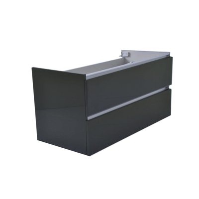 Wiesbaden Vision Meuble sous vasque avec 2 tiroirs 100 x 46 cm gris laqué brillant