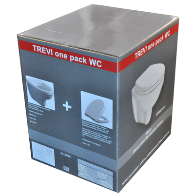 Xellanz Trevi cuvette suspendue raccourcie Kiwa avec abattant Menir softclose et quick release blanc brillant