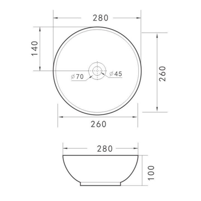 Wiesbaden Kimo vasque à poser ronde 28 x 10 cm céramique noir mat