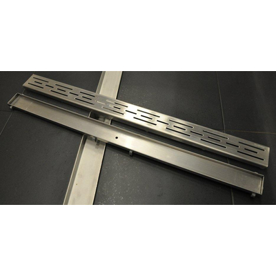 Wiesbaden Grille de caniveau de douche 90 x 7 cm en acier inoxydable