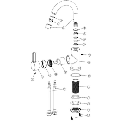 Xellanz Wes wastafelkraan met coldstart en draaibare uitloop geborsteld RVS
