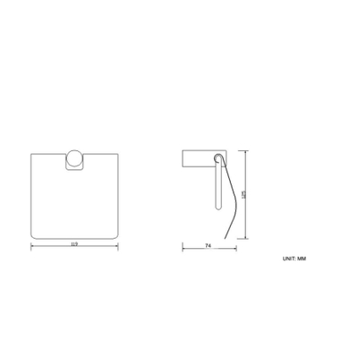 Wiesbaden Ida porte-rouleau de papier toilette avec couvercle chrome