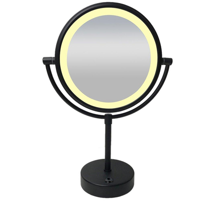 Wiesbaden Miroir de rasage sur pied LED à piles mat noir