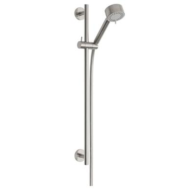 Wiesbaden Unimatch Cadans glijstangset compleet - met handdouche - 3 standen - diameter 8cm - PVD - geborsteld staal (RVS)