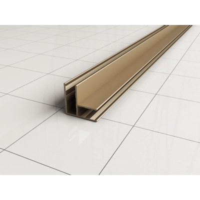 Wiesbaden Slim Hoekprofiel - 200x1cm - geborsteld messing (goud)