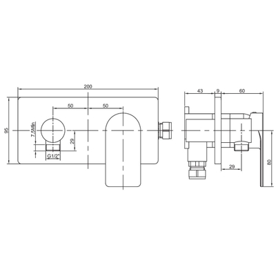 Xellanz Lima mitigeur de douche encastré chromé