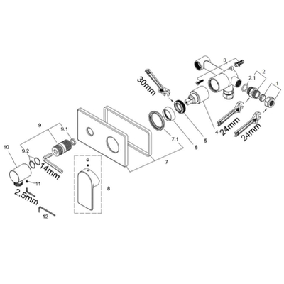Xellanz Lima mitigeur de douche encastré chromé