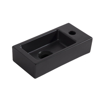 Wiesbaden Rhea S mini lavabo mural droit 36,5 x 18 x 9 cm céramique noir mat