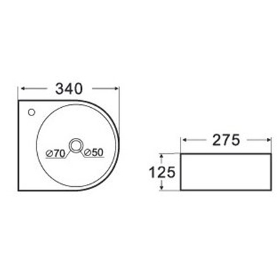 Xellanz Erato Lave mains 34x27.5x12cm Blanc