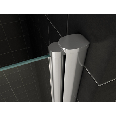 Wiesbaden Lagos Pendeldeur in nis - 90x200cm - 6mm - nano helder glas - chroom