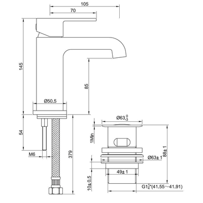 Xellanz Lima wastafelkraan met clickwaste chroom