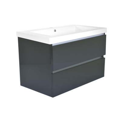 Wiesbaden Vision lavabo simple avec 1 trou de robinet 100x46x5,5 cm en marbre synthétique brillant blanc