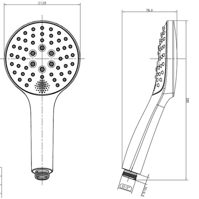 Xellanz Smart douchette - 11cm - rond - 3 jets - chromé