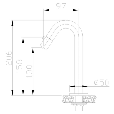 Wiesbaden Metro fonteinkraan 1/2" mat zwart OUTLETSTORE