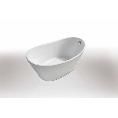 Wiesbaden Trapeze Baignoire îlot 150 x 72 cm acrylique brillant blanc avec bonde brillant blanc