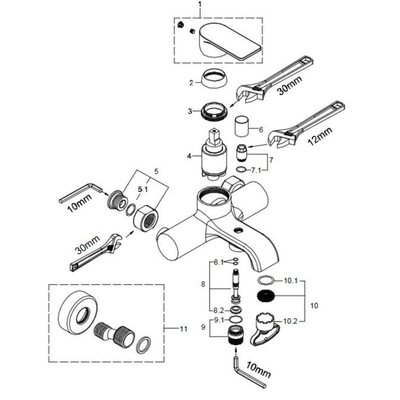 Xellanz Lima mélangeur de baignoire avec chrome