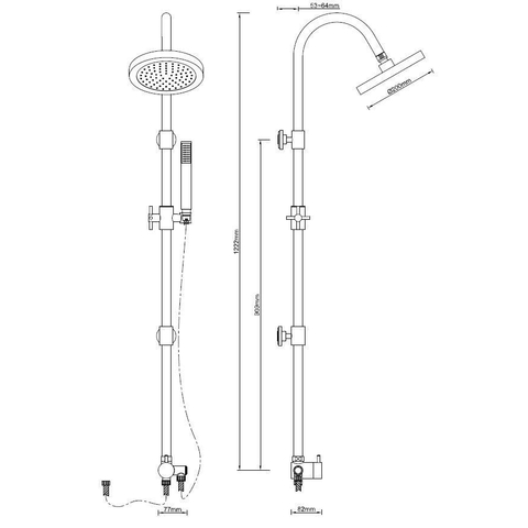 Xellanz Altara douchecombinatie omstel+20cm hoofddouche chroom SW10535