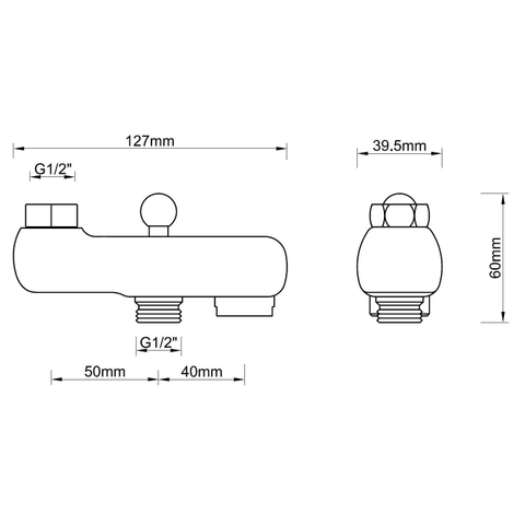 Xellanz Bec de baignoire avec inverseur chromé SW21029