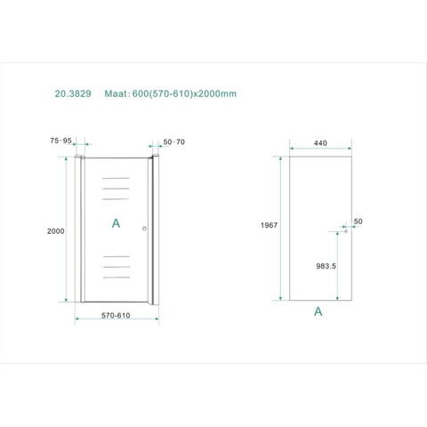 Wiesbaden Between nisdeur 600 x 2000 x 8 mm nano helder glas/chroom SW62375