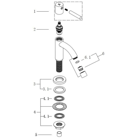 Wiesbaden Cadans robinet lave-mains Kiwa 1/2" chrome SW2680