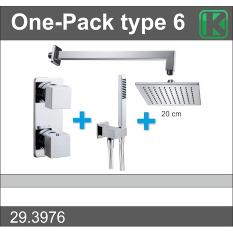 Xellanz one-pack inbouwthermostaatset type 6 CHR (20cm) SW62525