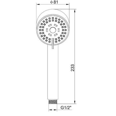 Wiesbaden Unimatch Cadans handdoucheset - met handdouche - 3 standen - diameter 8cm doucheslang en wandhouder kantelbaar - chroom SW10536