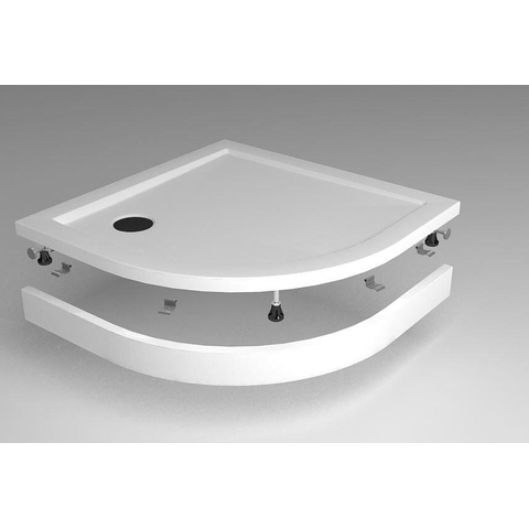 Wiesbaden Panneau de recouvrement avec pieds pour receveur de douche quart de rond 90 x 90 x 4 cm blanc brillant SW95519