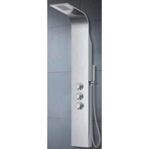 Xellanz Erie colonne de douche hydromassante 148x22cm avec robinet thermostatique inox SW10502