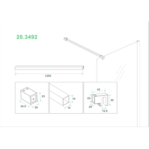Wiesbaden Slim barre de stabilisation 120 cm acier brossé SW295911