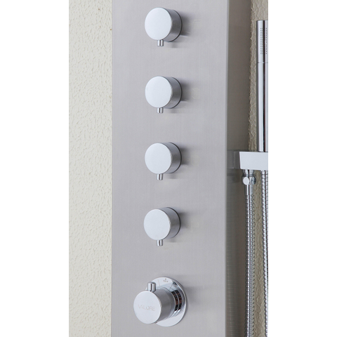 Xellanz Huron colonne de douche hydromassante 165x20cm avec robinet thermostatique inox SW10503