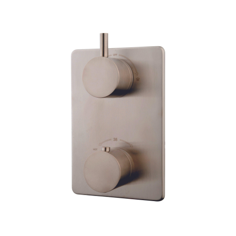 Wiesbaden Caral Partie de finition douche thermostatique 2 voies acier brossé SW62494