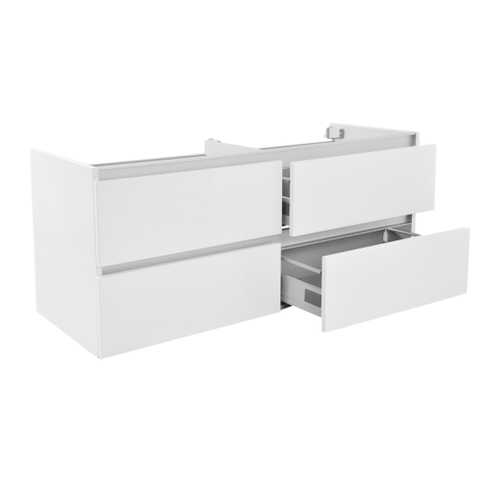 Wiesbaden Vision Onderkast - met 4 laden - 2 uitsparingen - 120x46cm - glans wit SW95810