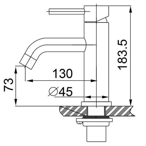 Wiesbaden 304 Mitigeur lavabo avec coldstart acier inoxydable brossé SW10467