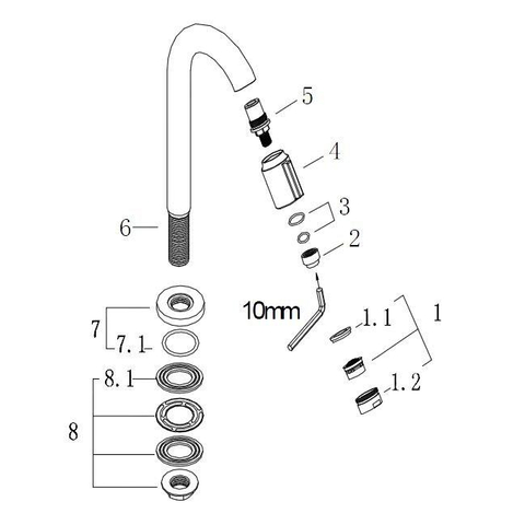 Wiesbaden Caral Victoria fonteinkraan 1/2'' mat zwart OUTLETSTORE STORE43182