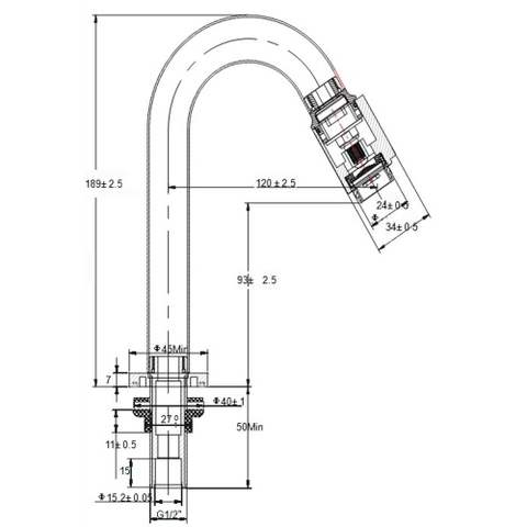 Wiesbaden Caral Victoria fonteinkraan 1/2'' mat zwart OUTLETSTORE STORE43182