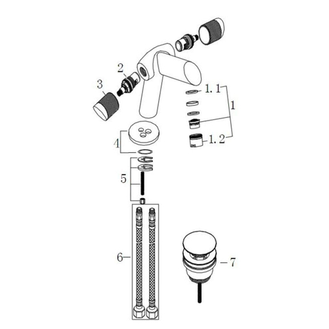 Xellanz Concorde robinet de lavabo avec vidage clic-clac chrome SW10596