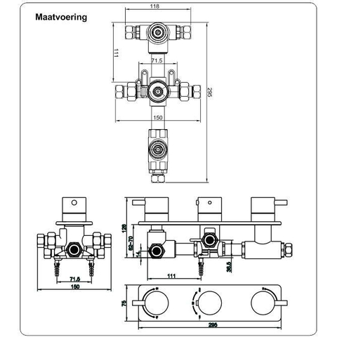 Xellanz Rivaro mitigeur thermostatique encastré 3 voies chrome SW10559