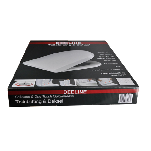 Xellanz Deeline toiletzitting - 35.6x43.3cm - d-vorm - softclose - quick release - glans wit SW17767