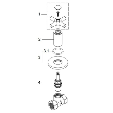 Xellanz Cross robinet d''arrêt encastré 1/2'' chrome SW10589