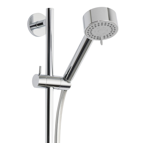 Wiesbaden Unimatch Cadans glijstangset compleet - met handdouche - 3 standen - diameter 8cm - chroom SW10538