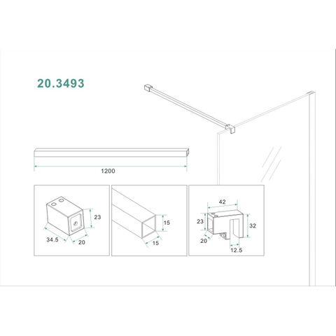 Wiesbaden Slim barre de stabilisation 120 cm mat blanc SW295930