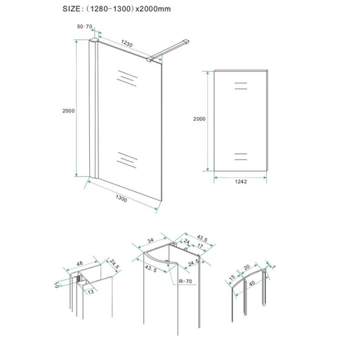 Wiesbaden Comfort Inloopdouche - 130x200cm - 10mm - nano helder glas - chroom SW10419