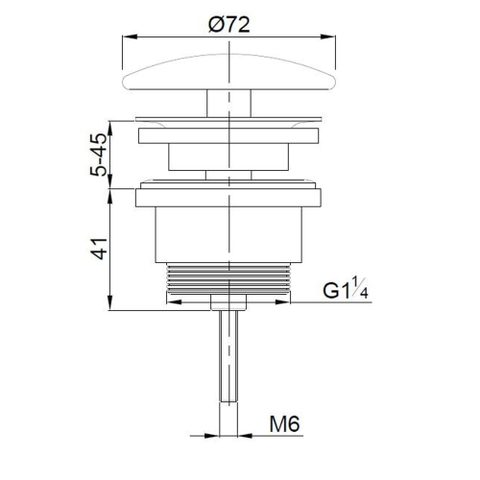Wiesbaden Caral open afvoerplug 5/4" keramiek glans wit OUTLETSTORE STORE38631