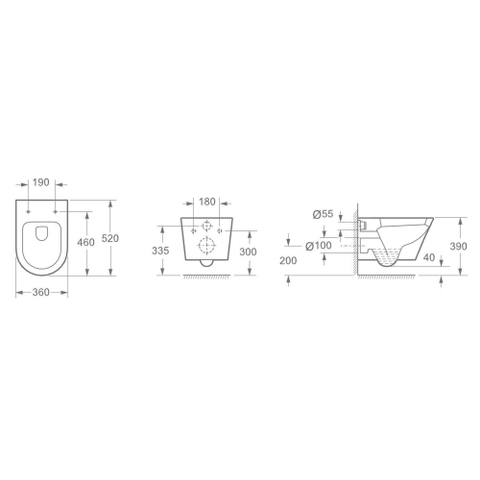 Wiesbaden Vesta hangtoilet – verdekte bevestiging – diepte 52 cm – glans wit SW96080