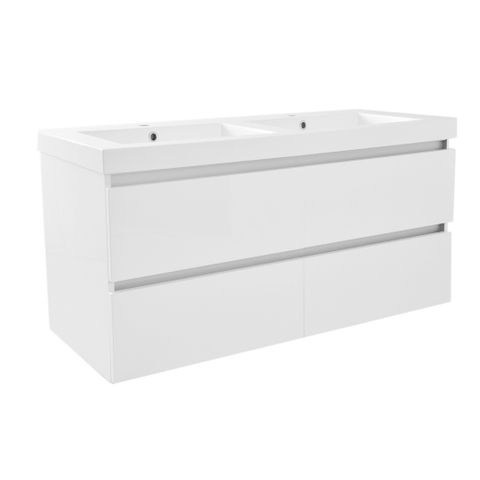 Wiesbaden Vision Onderkast - met 4 laden - 2 uitsparingen - 120x46cm - glans wit SW95810