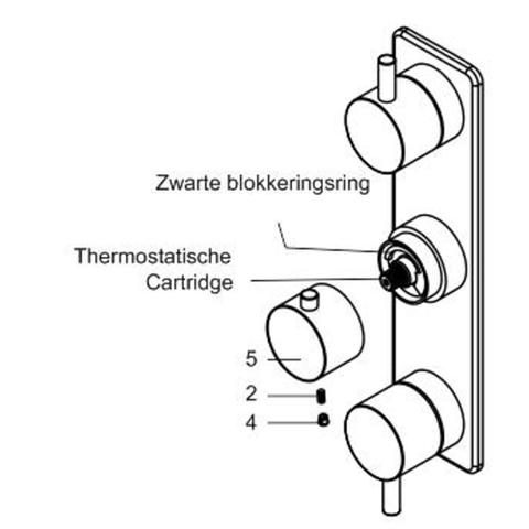 Xellanz Caral Thermostat douche encastrable 3 voies rond chrome SW10559