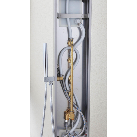 Xellanz Huron colonne de douche hydromassante 165x20cm avec robinet thermostatique inox SW10503