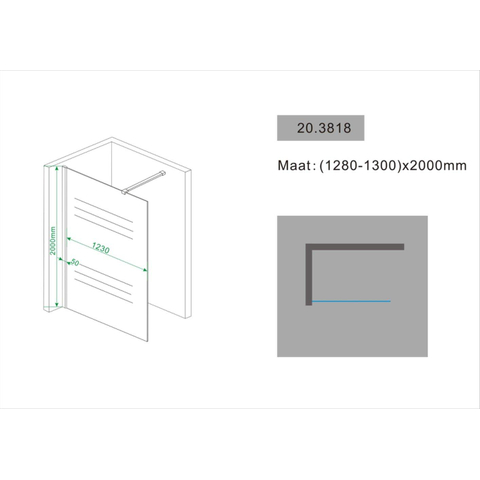 Wiesbaden Comfort Inloopdouche - 130x200cm - 10mm - nano helder glas - chroom SW10419